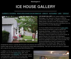 icehousegallery.com: The Ice House Gallery main page
Ice House Gallery, Linda lawler, Artist, Illustrator, at Washington, Virginia, Rappahannock county, online gallery, show schedule, portraits, fine art.