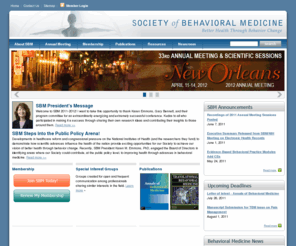 sbm.mobi: Society of Behavioral Medicine (SBM)
Home Page of the Society of Behavioral Medicine (SBM)