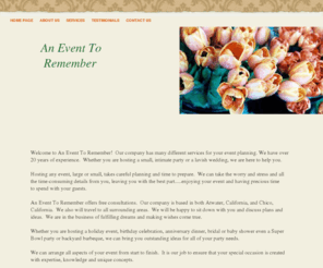 aneventtorememberplanning.com: An Event To Remember
Personalized event and party planning with attention to detail and expertise.