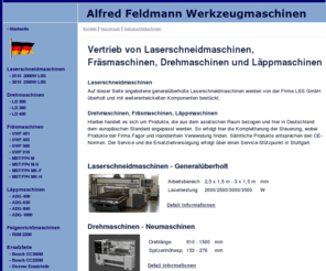 werkzeugmaschinen24.de: Alfred Feldmann Werkzeugmaschinen
Anbieter von Leit- und Zugspindel-Drehmaschinen und Universal Werkzeugfräsmaschinen