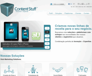 assinajaexpress.com: ContentStuff: Innovation   Expertise | Criamos novas linhas de receita para o seu negócio
Criamos novas linhas de receita para o seu negócio. Buscamos criar soluções e plataformas com enfoque nas necessidades dos nossos clientes e segmentos que atuamos.