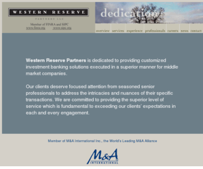 wesrespartners.com: Western Reserve Partners LLC
Western Reserve Partners, Cleveland based Investment Banking Firm