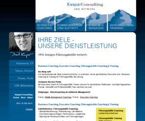 kasparconsulting.com: Executive und Business Führungskräfte Coaching
Kaspar Consulting ist spezialisiert auf Führungskräfte Coaching für Executives und Führungskräfte ab mittlerem Management in Zürich, Bern und Basel.