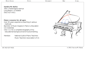 privatepiano.net: Sandra M. Barba
Piano Lessons; Long Beach, CA;