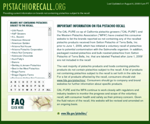 safepistachio.com: PistachioRecall.org
A list of pistachio brands that do not contain pistachios from Setton