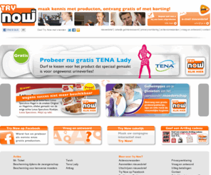 sanddmenow.com: Home - TNT post Try Now
Tip! Op www.try-now.nl kun je nu gratis of met korting leuke producten uitproberen.