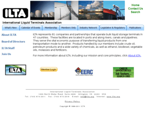 tankfarmilta.com: ILTA Home
Independent Liquid Terminals Association (ILTA) represents bulk liquid terminals and aboveground
storage tank operators - bulk liquid storage tanks - for-hire and throughput services, marketing and pipeline terminals.