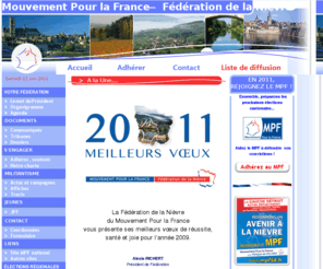 mpf-nievre.com: Fédérarion de la Nièvre du Mouvement Pour la France, avec Philippe de Villiers - site officiel
L'actualité, le point de vue, les reflexions et les actions de la fédération de la nièvre du MPF - Mouvement Pour la France