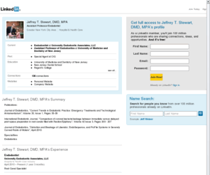 njdentalspecialist.com: Jeffrey T. Stewart, DMD, MPA  | LinkedIn
View Jeffrey T. Stewart, DMD, MPA's professional profile on LinkedIn.  LinkedIn is the world's largest business network, helping professionals like Jeffrey T. Stewart, DMD, MPA discover inside connections to recommended job candidates, industry experts, and business partners.