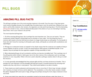 pill-bugs.com: Pill Bug Facts, Information & Pictures
Your #1 source for pillbug facts and pictures. Learn more about pill bug bedhavior and what do pill bugs eat. Find pictures of pill bugs.