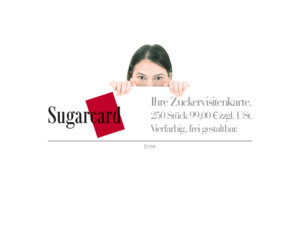 sugar-card.com: ..sugarcard..250 stück für 99,00EUR
Sugar Design, Zucker : Zuckerstick, Zuckersticks