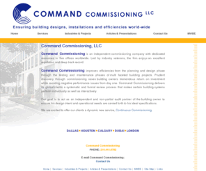 commandcommissioning.com: Building Commissioning Services | LEED Commissioning | Recommissioning  Agent - Command Commissioning, LLC
Command Commissioning is an independent commissioning service provider that offers systematic and formal building commissioning services and recommissioning services to its global clients.