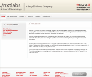 nxtlabs.com: NxtLabs.com
nxtlabs, School of technology, Knowledge solution of php, java, online marketing, Excel modeling, Hacking, SEO, SEM, SMM