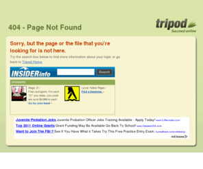 sharejobusa.com: Tripod - Succeed Online | Error
Tripod is a free web host with easy site building tools for blogs, photo albums, Microsoft FrontPage(®) support, and ftp, as well as a variety of subscription packages to choose from. Features include safe and reliable hosting, online help, and a variety of tools and services to give the flexibility you need.