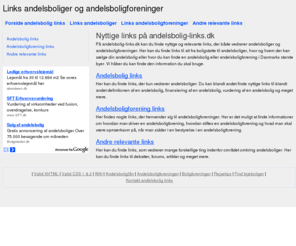 andelsbolig-links.dk: Andelsbolig og andelsboligforenings links - andelsbolig-links.dk
Nyttige og relevante links, der vedrører andelsboliger og andelsboligforeninger