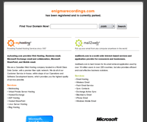 enigmarecordings.com: myhosting.com Parked Domain | Webhosting & Email Hosting
Affordable webhosting & email hosting services for businesses of all sizes. Click here or call 1-866-289-5091 to get started today!