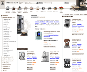 espressodeluxe.com: Espresso machines, coffee makers & grinders
Espresso-Deluxe offers espresso, coffee, coffee machines, espresso machines, coffee makers, coffee grinders, ice cream makers, tableware