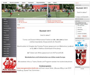 faso-initiative.de: FASO Initiative e.V.
Homepage der Faso Initiative e.V. Veranstalter von Baobab Fußballturnier Berlin