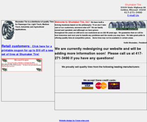 shumakertire.com: Welcome To Shumaker Tire - The People You Trust For Tires
Shumaker Tire - quality tires and custom wheels for cars, light trucks, trucks, agriculture and industrial use.  We are the people you trust for tires.