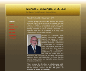 mdc-cpa.com: Michael D. Clevenger, CPA
Michael D Clevenger, CPA for thirty years a trusted personal and business advisor.