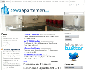 sewaapartemen.net: Jakarta Apartments for Rent | Sewa Apartemen
Jakarta apartment for rent, serviced apartment in Jakarta, apartment for sale in Jakarta, Bandung, Surabaya, Batam, sewa apartemen harian dan bulanan