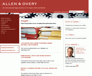 allenovery.com: Allen & Overy international law firm  
Allen & Overy is an international law firm providing legal services for global business and industry.