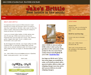 jakesbrittle.com: Jake's Brittle - Best Brittle in the South!
Best brittle in the south!  Lyerly 3-Generations Family Recipe offering Peanut, Almond, Cashew, Pecan and Chocolate Brittles.