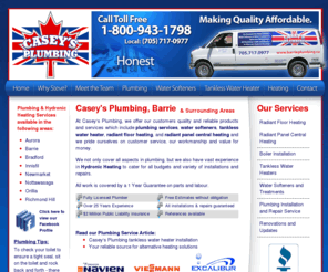 barrieplumbing.com: Casey's Plumbing Barrie | Tankless Water Heater | Radiant Floor Heating
We provides plumbing services, water softener, alternative heating, tankless water heater, radiant floor heating in Barrie, Toronto, Mississauga, Ontario.