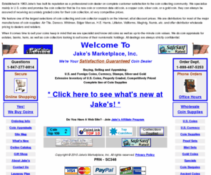 jakesmp.com: Coin Collecting Supply's at Discount Prices
Coin Dealer - Specialist in: Coin Collecting. Old Coins. U.S. Coins. Rare Coins. Silver Coins. Gold Coins. Coin Values. Coin collector coin supply's.