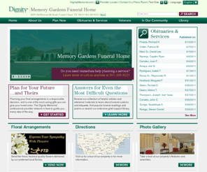 memorygardensfuneralhome.com: Home - Memory Gardens Funeral Home
The Dignity Memorial™ network of more than 1,600 funeral, cremation and cemetery service providers is North America’s most trusted resource for funeral, cremation and memorialization services.