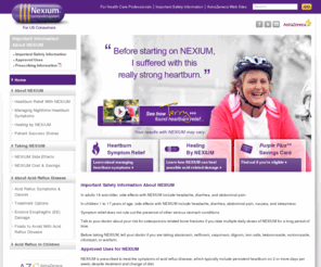 acidez-cronica.com: Heartburn Relief | NEXIUM® (esomeprazole magnesium) - The Purple Pill
Discover NEXIUM, the Purple Pill, which offers 24-hour heartburn relief for acid reflux disease. Ask your doctor if NEXIUM may be right for you.