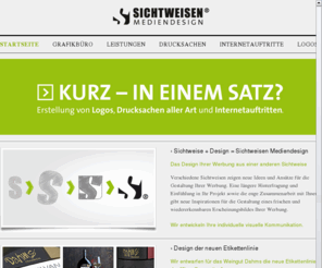 sichtweisen.biz: Sichtweisen Mediendesign ® | Startseite | Werbeagentur Schweinfurt
Die Werbeagentur Sichtweisen Mediendesign bei Schweinfurt erstellt Logos, Drucksachen und Internetauftritte (Webdesign).