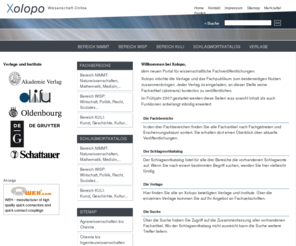 xolopo.de: Xolopo
Xolopo ist ein Portal für wissenschaftliche Fachveröffentlichungen