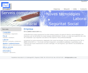 peyabres.com: Pey&Abres
Asesoría integral a pymes con sede en Figueres (Girona). Servicios: fiscal, laboral,contable, protección de datos, ayudas y subvenciones, gestión de calidad / ISO, fiscal, laboral, contable