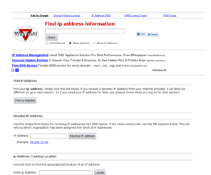 domainquery.net: Find Ip Address - resolving IP addresses into DNS names
Use our tools to help the find ip address of a domain.