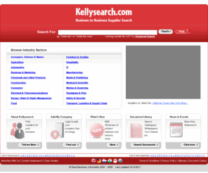 kellysearch.com: Find US suppliers with the Kellysearch B2B product search engine
Use the Kellysearch B2B product search engine to find US industrial goods and services suppliers. Kellysearch currently has 600,000 suppliers listed in the United States.