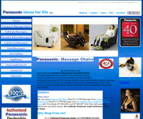 panasonicmassagers.com: Panasonic Massager::Panasonic Massage Chairs|Real Pro Ultra|Leg Massager|Massage Equipments Los Angeles|Urban Collection|Massaging Chairs LA|Massaging Sofa|EP30007KX|Neck Massager|EP30006KU|EP30005KU|Tap Tech Massager|
We are one of the Leading Panasonic Massage Chairs,Ep1285kl,Ep30006ku,Massaging Sofa,Real Pro Ultra,Ep30007kx Masssager Sales In Los Angeles,Our Products are Panasonic Massager,massage chair,ep30007kx,ep30006ku,ep30005ku,massaging chairs,neck massager,back massager,tap tech massager,ting ting massager,foot path massager,air compresssion massagers etc