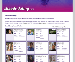 shaadi-dating.com: Shaadi Dating - shaadi-dating.com
Shaadi Dating - Muslim Singles, Matrimonial, Dating, Shaadi and Marriage Introductions Online.