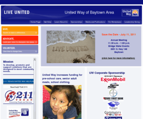 unitedwaybaytownarea.org: Welcome to the United Way of Baytown Area - Home Page
This is the official website of the United Way of Baytown Area located in Baytown, Texas.