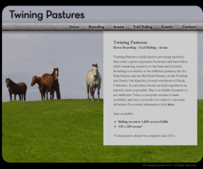 twiningpastures.com: Twining Pastures
Twining Pastures Horse Boarding, Trails and Arena