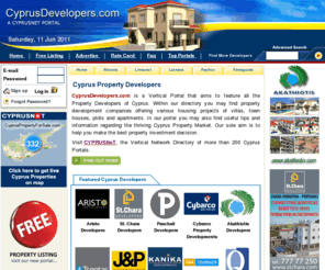 vacations365.com: Cyprus Property Developers
Cyprus Property For Sale by Cyprus Developers. Use Cyprus Property Developers to find Villas, Houses, Apartments, flats, land, commercial property and offices to Buy or Rent