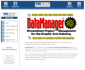 cssgroup.net: CSS Group Home Page
CSS Group, Complete Project Managerment for the Graphic Arts Professional