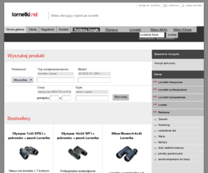 lornetki.net: Sklep internetowy lornetki.net - lornetki i lunety Samsung i Olympus, lornetka, luneta
Sklep internetowy oferujący profesjonalne lornetki i lunety firm Samsung i Olympus. Jesli szukasz takiego produktu jak lornetka klasyczna lub kompaktowa, luneta - to jest to sklep dla Ciebie. Nasze produkty oferujemy również w sprzedaży hurtowej