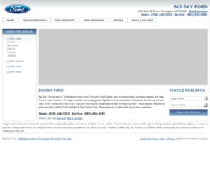 bigsky-ford.com: Big Sky Ford | Ford Dealer | Torrington
Visit the Official Site of Big Sky Ford, Selling Ford in Torrington, WY and Serving Torrington. 1209 East M Street, Torrington, WY 82240.