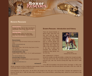 boxer-rescues.com: Boxers
General information concerning rescues, clubs, and breeders, including Boxer pictures.