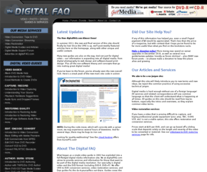 digitalfaq.com: digitalFAQ.com | Digital Media Guides & Services | Video, Photo and Web Design
digitalFAQ.com helps people understand digital media like DVD, digital video, digital photography and web design. Offers VHS conversion services, free DVD video guides, and more.