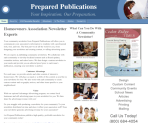 preparedpublications.com: Prepared Publications Newsletters
Homeowners association newsletter service. Custom-made newsletters for communities.