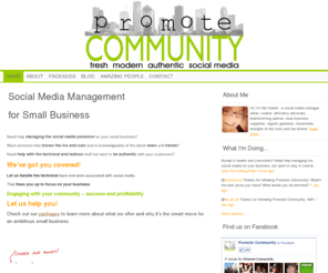 promote-community.com: Promote Community
Promote Community.  Fresh.  Modern.  Authentic.  Social Media Management and Consulting.