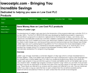 ladderlogic.org: Low Cost PLC - Your source for information on Low Cost PLC
Low Cost PLC - We are the Experts for Low Prices, High Quality, and Fast Service.  Get a Free Quote today for your Low Cost PLC