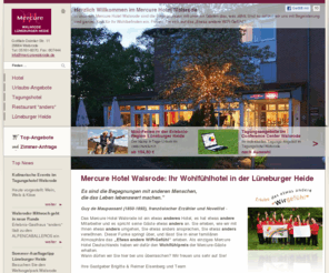 hotel-walsrode.de: Hotel Walsrode - Ihr Mercure Hotel Lüneburger Heide - Mercure Hotel Walsrode
Hotel Walsrode - Das Mercure Hotel befindet sich in der Lüneburger Heide in grüner Lage am Rande der Vogelpark Stadt Walsrode. Im Hotel gibt es ansprechenden Zimmer und ein gepflegter Wellnessbereich.